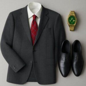 Vintage Oscar de la Renta Charcoal Wool Blazer - Made in Colombia, 41R